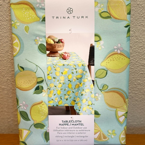 Trina Turk Lemon Tablecloth, 52" x 70" Oblong, Indoor/Outdoor, Lemon Tablecloth - Picture 2 of 10